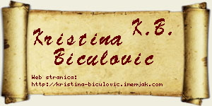 Kristina Biculović vizit kartica